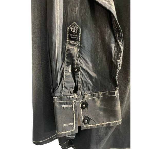 Roar Men's Embroidered Western Shirt XXL Long Sleeve Button Down Trabal - Picture 6 of 8